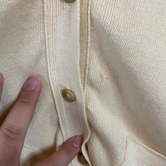 Calvin Klein Sport/Petite Yellow Cardigan Sweater Size Medium - Picture 3 of 8